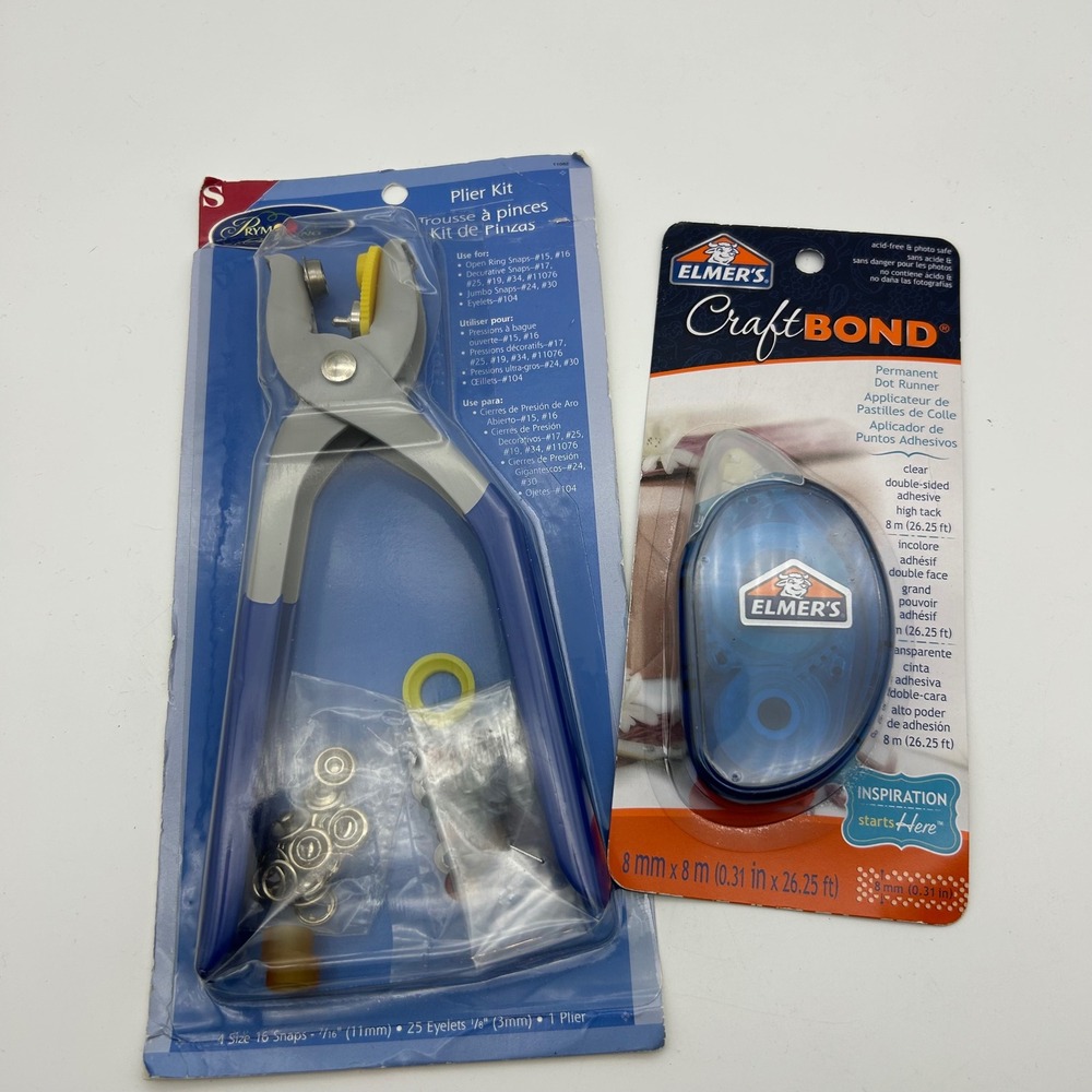 Prym-Dritz Snap Plier Kit 11082 & Elmer's CraftBond Permanent Dot Runner New